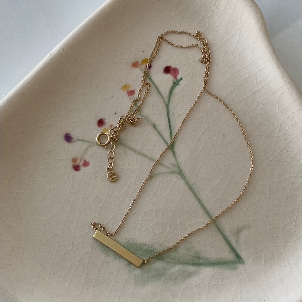 Mejuri 14k Yellow Gold Bar Necklace